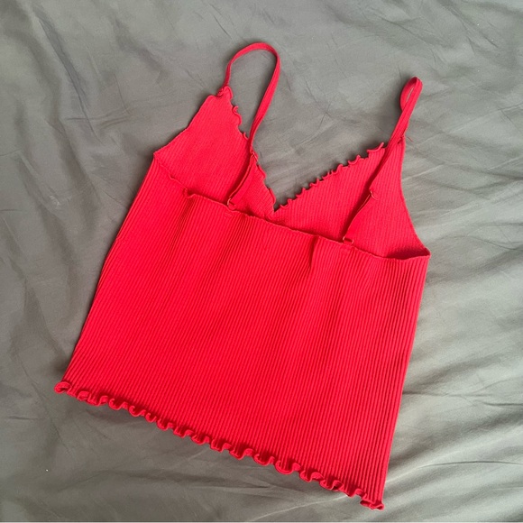 Red Ribbed Camisole Top - Picture 5 of 6